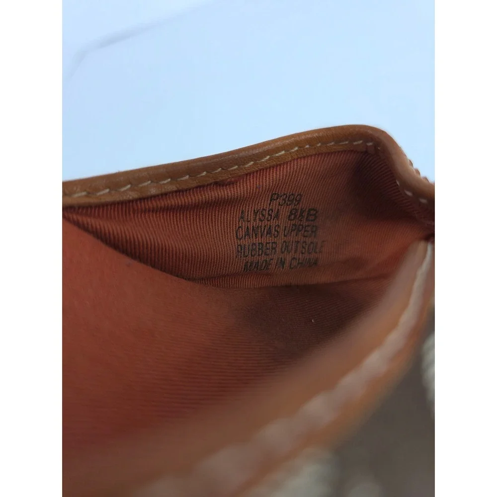 Coach Alyssa Wedge Sandals Womens 8.5 B Brown Canvas Monogram Buckle C Logo